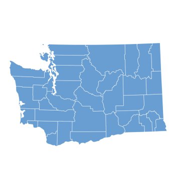 State map of Washington by counties