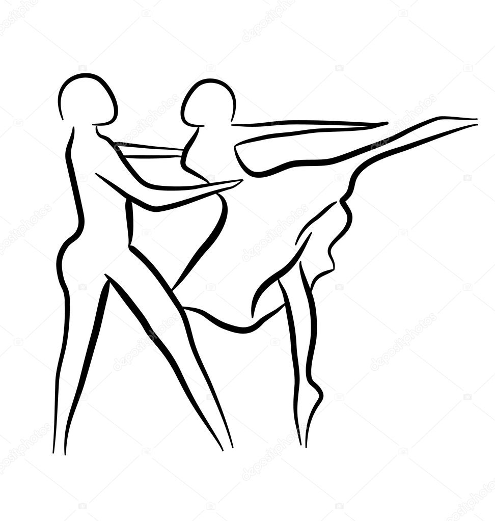 Pareja bailando concepto de boceto vector, gráfico vectorial © deskcube