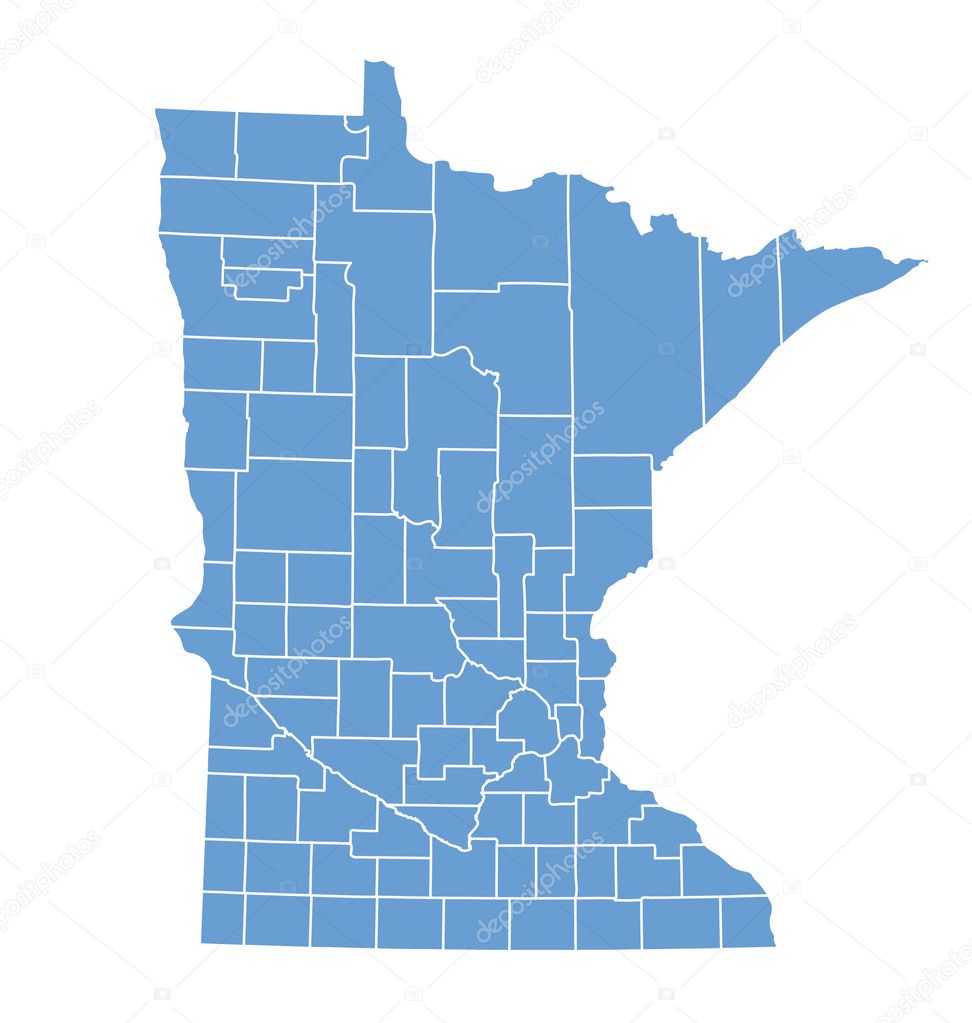 State map of Minnesota by counties — Stock Vector © deskcube #10857645