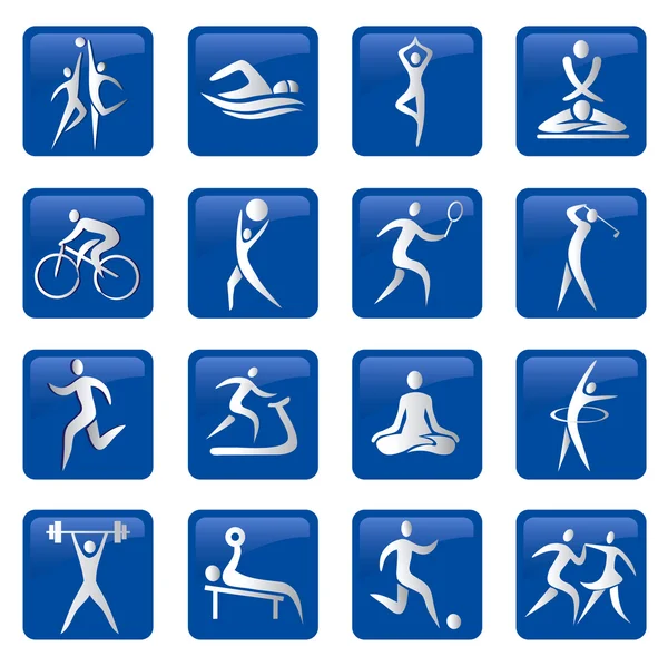 Sport_fitness_buttons_icons — Stok Vektör