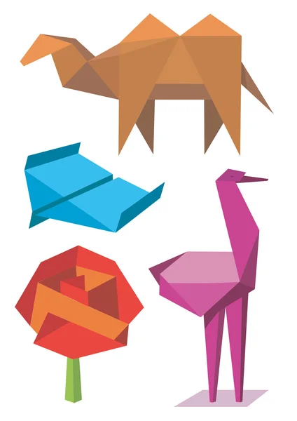 Modelos de origami coloridos — Vetor de Stock