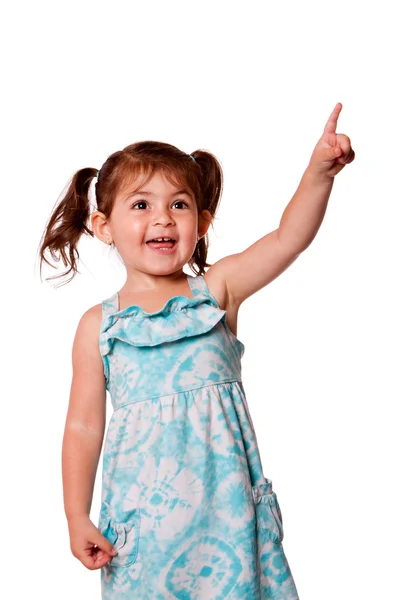 Little girl pointing up Royalty Free Stock Photos