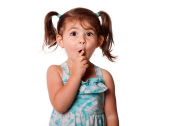 Surprised little toddler girl clipart