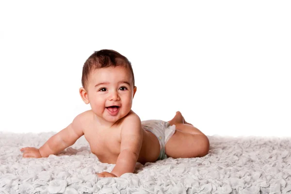 Ευτυχισμένο μωρό στην κοιλιά — Φωτογραφία Αρχείου