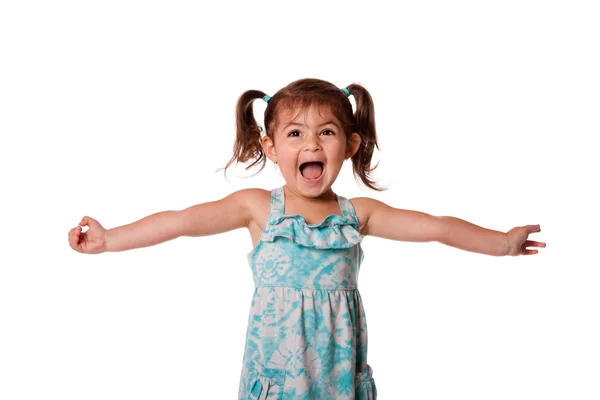 Ekstatyczny szczęśliwa dziewczynka malucha — Zdjęcie stockowe