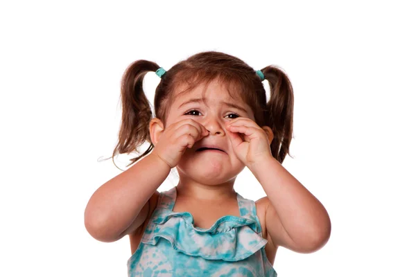 Üzgün küçük bebek kız ağlıyor — Stok fotoğraf