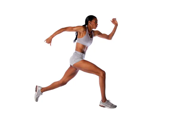 Athlète femme course rapide — Photo