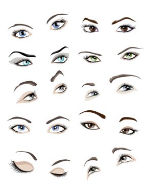 Woman’s eyes set clipart