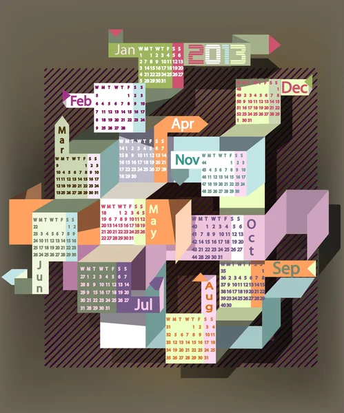 Abstracte kalender 2013 — Stockvector