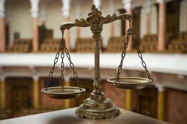 Scales of Justice in the Courtroom clipart