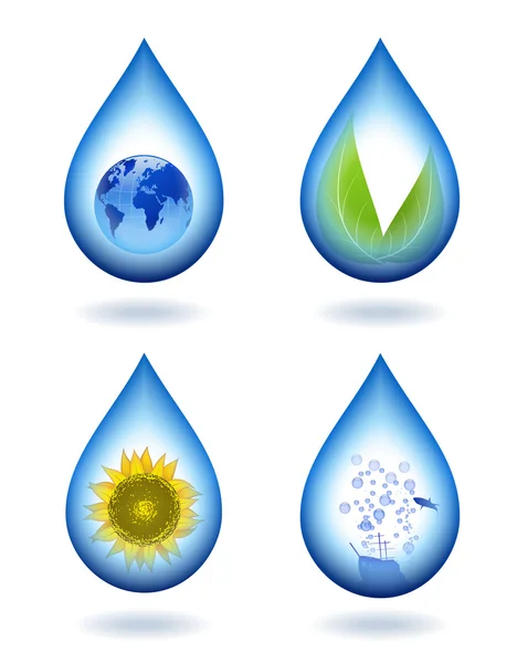 Drops of water content. — Stock Vector