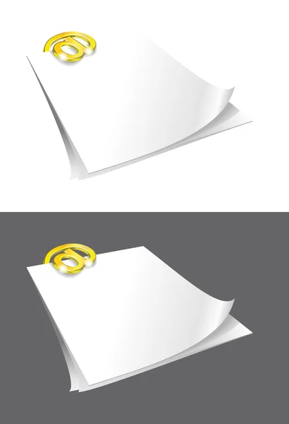 Feuilles de papier et reliure en or . — Image vectorielle