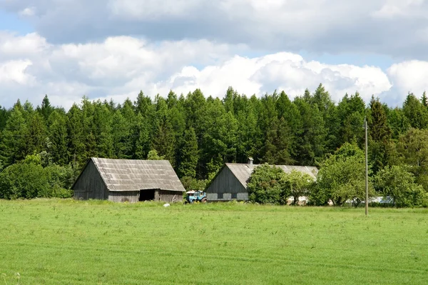 Дом и поле — стоковое фото