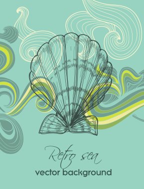 Retro sea background clipart