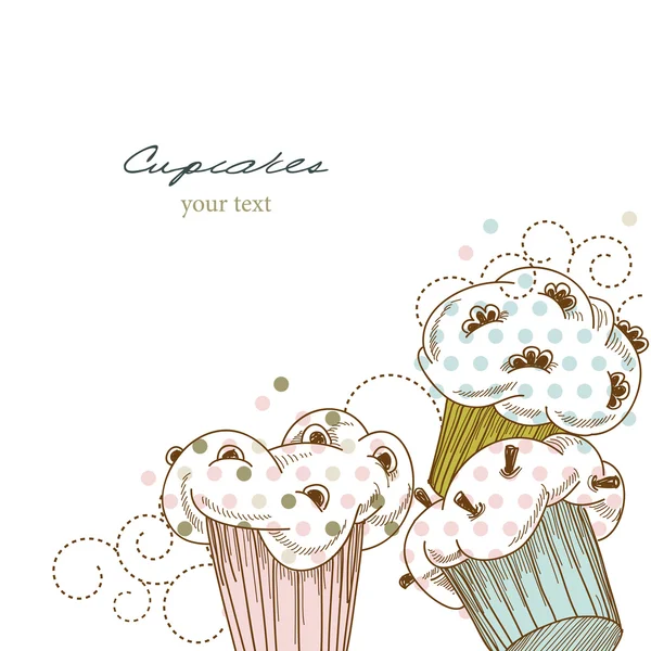 Cupcakes esquina — Archivo Imágenes Vectoriales
