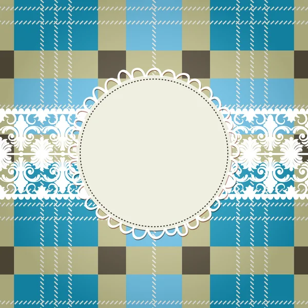 纺织背景，白色花边框架 — 图库矢量图片