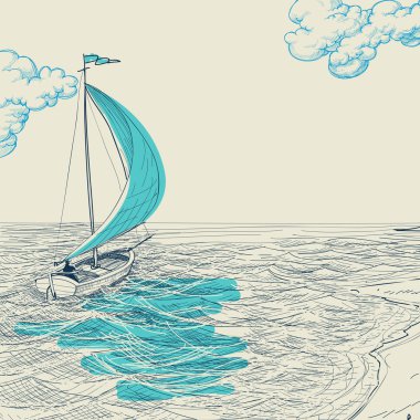 Sailing vector background
