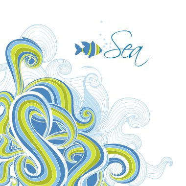 Sea waves vector background clipart