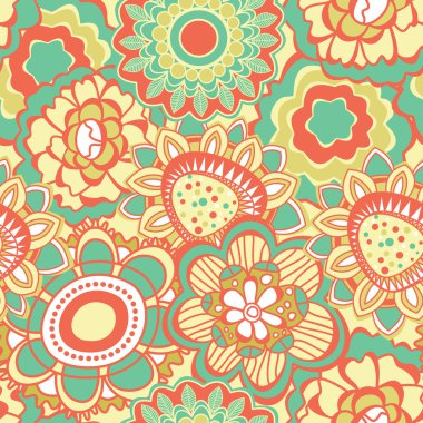 Retro flower pattern clipart