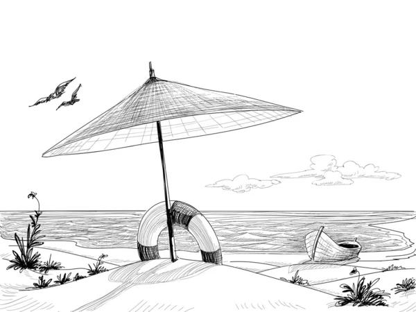 海滩背景矢量 — 图库矢量图片
