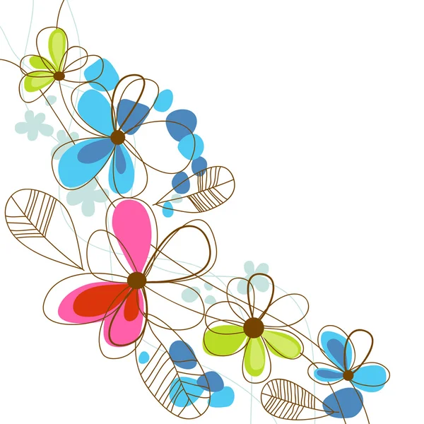 Colorato sfondo floreale felice — Vettoriale Stock