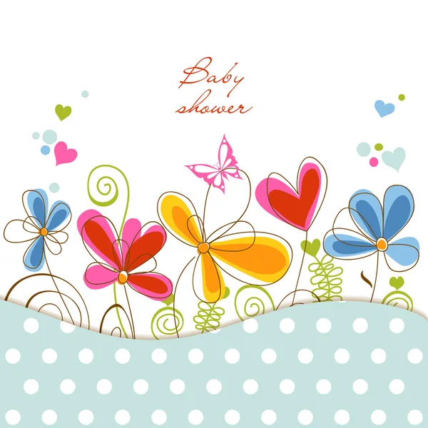 Floral baby shower — Stock Vector