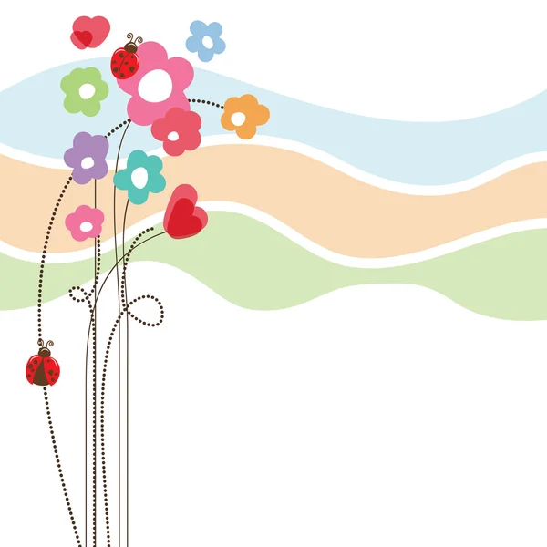 Mignonne carte d'amour floral — Image vectorielle