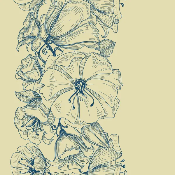Patrón gráfico floral sin costura — Archivo Imágenes Vectoriales