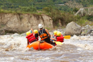 Whitewater River Rafting Boat Adventure clipart