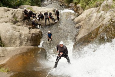 Waterfall Rappelling clipart