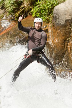 Waterfall Rappelling clipart