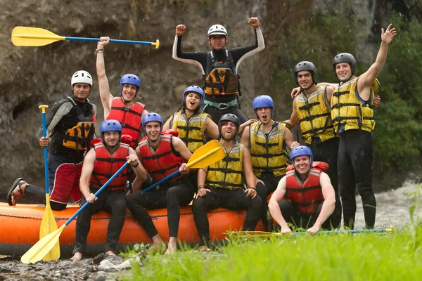 Whitewater River Rafting Team — стоковое фото