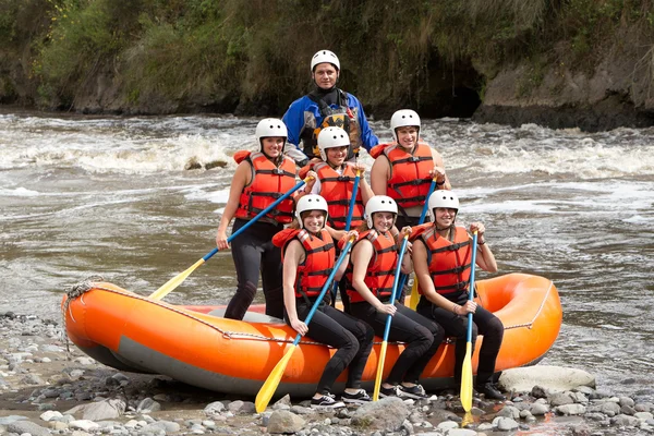 Whitewater River Rafting Team — стоковое фото