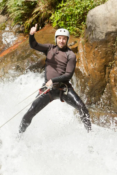 Waterfall Rappelling — Stock Photo, Image