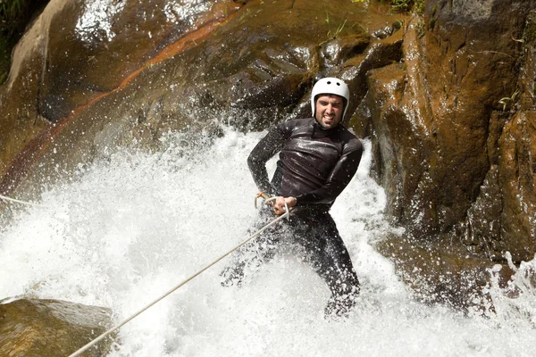 Waterfall Rappelling — 스톡 사진