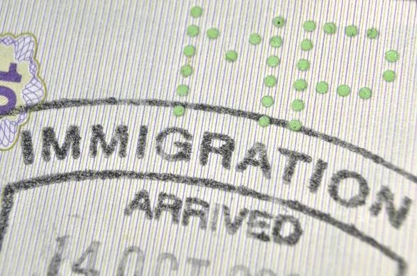 Immigratie stempel — Stockfoto