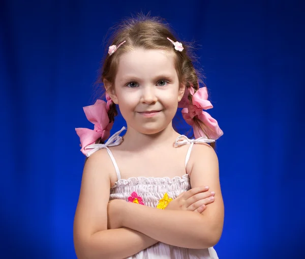 Pigtails and bows — Stock Photo, Image