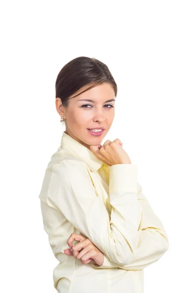 Business woman with a sly glance — Stock Photo, Image