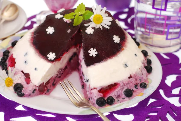 Blueberry jelly cake — Stock Photo, Image