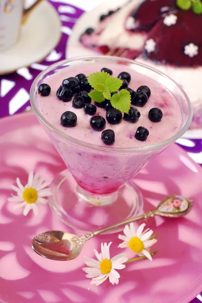 蓝莓甜点 — 图库照片
