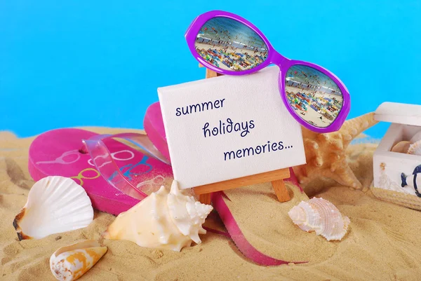 Férias de verão memórias com cavalete — Fotografia de Stock