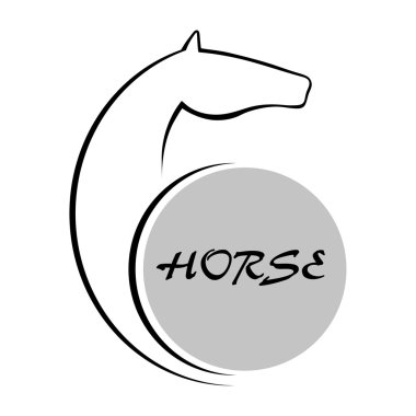 Horse symbol vector clipart