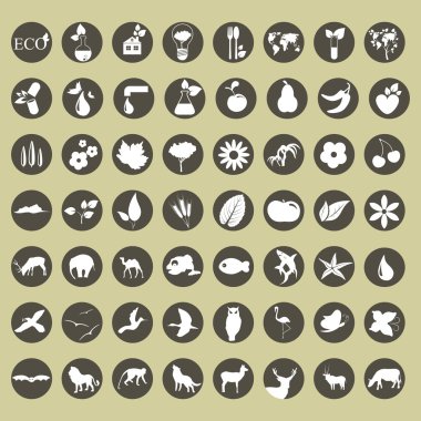 Eco icon set clipart