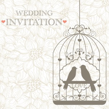 Wedding invitation clipart