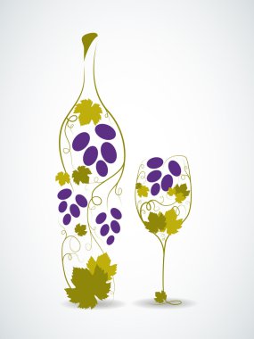 Abstract wine bottle clipart