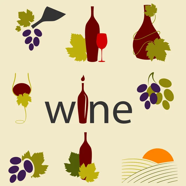 Ícones de vinho —  Vetores de Stock