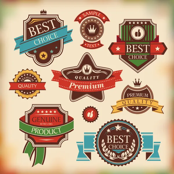 Étiquettes et badges vintage — Image vectorielle