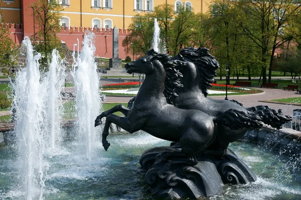 stock image Fountain Seasons in Aleksandrovsk to a garden