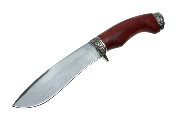 하얀 배경에 칼을 꽂는 모습 — 스톡 사진