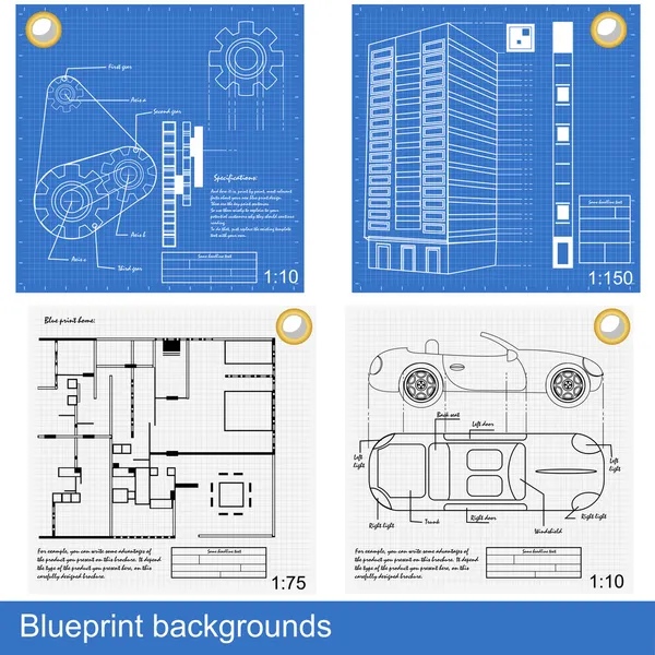 Blueprint backgrounds — Stock Vector